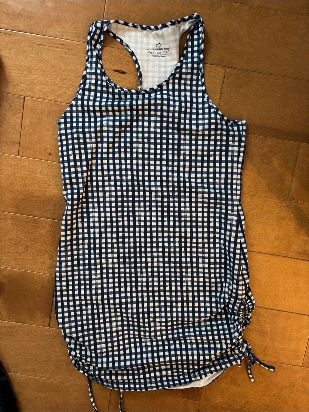 Southern Tide Navy and White Gingham Racerback Beach Boat Dress or Coverup